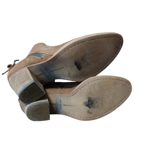 Dolce Vita Calfskin Mocha Mousse Ankle Booties - Picture 6 of 7